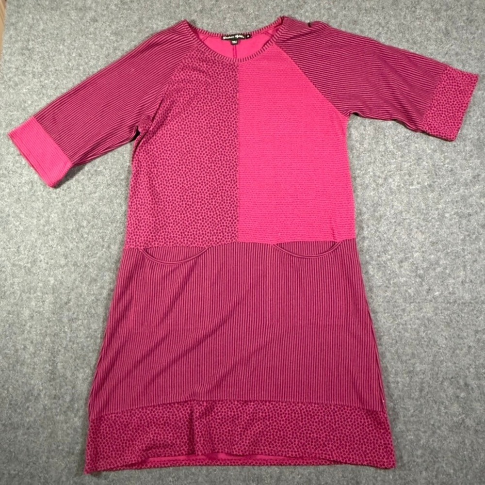 Gudrun Sjoden Womens Pink Mixed Print Organic Cotton Modal Tunic Dress Size M